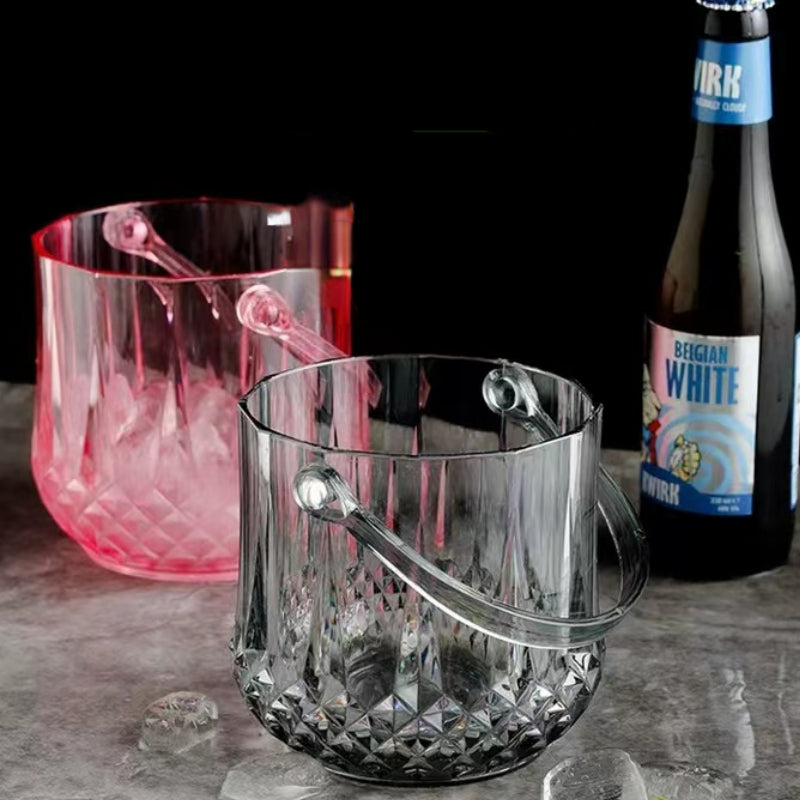 Wholesale Party Bar Transparent Plastic Ice Bucket Cold Wine Special Ice Bucket Portable Plastic Wine Ice Bucket