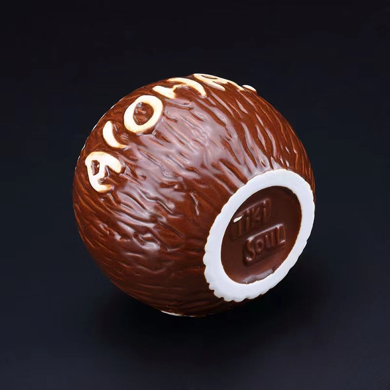 Hawaiian Coconut Tiki Cup Personalized Coconut Shaped Cocktail Cup Bar Counter Ceramic Cup Decoration