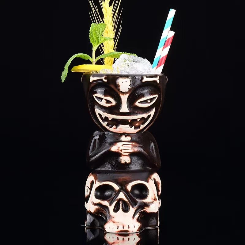Skull Cup Skull Doll Hawaiian Cocktail Cup Ceramic Cup Totem Cup Bar Tiki Cup