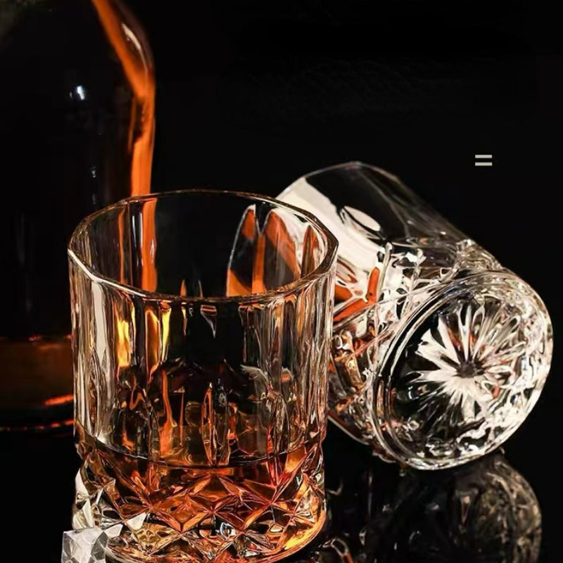 Crystal Striped Whisky Glass Tumbler Cup Personalized Bar Vodka Shot Glasses