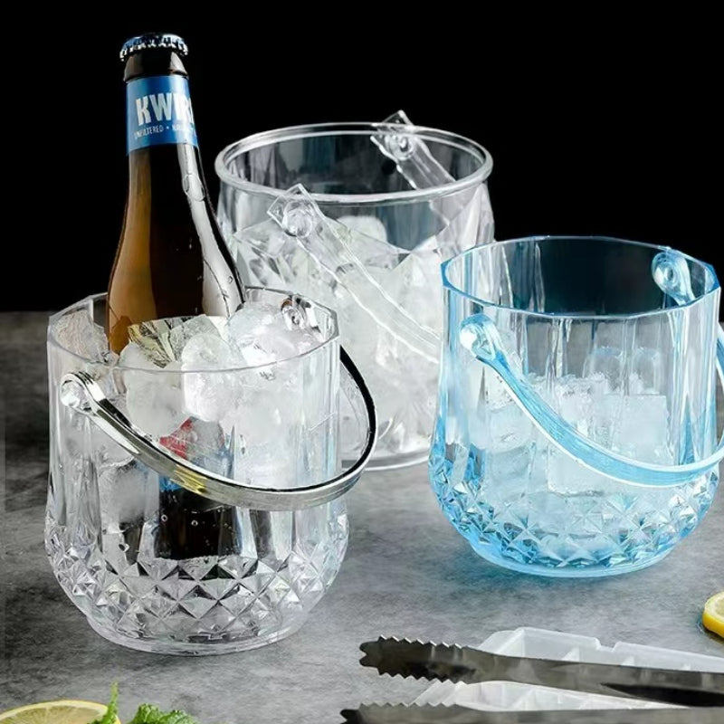 Wholesale Party Bar Transparent Plastic Ice Bucket Cold Wine Special Ice Bucket Portable Plastic Wine Ice Bucket