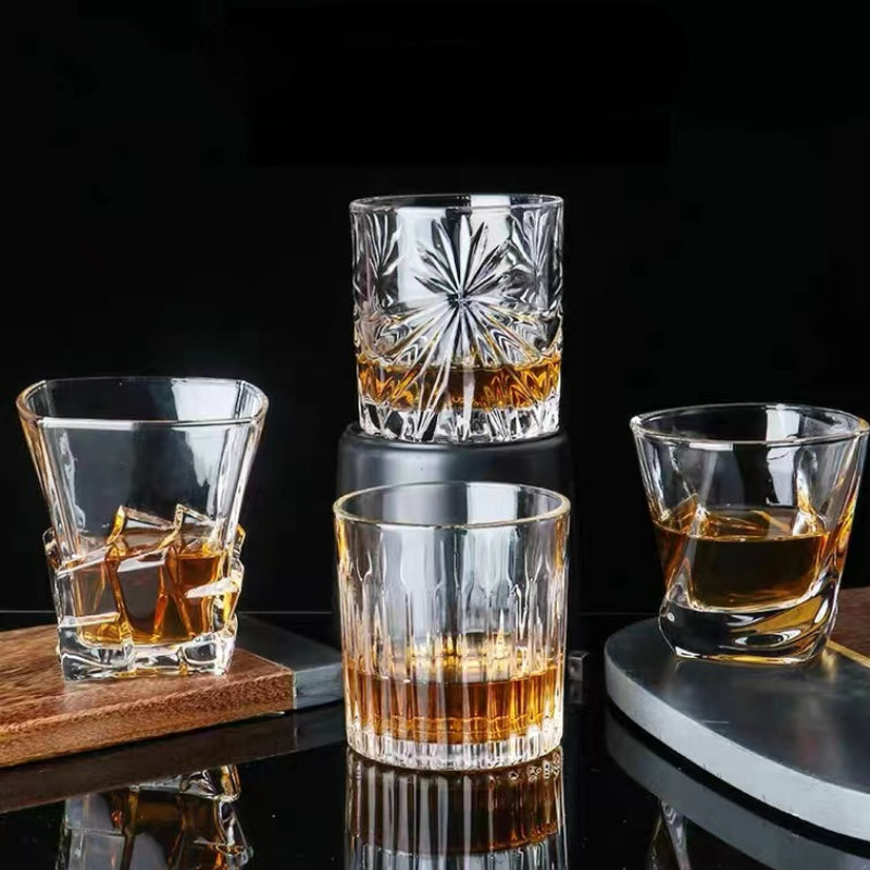 230ML Customized Luxury Lead Free Crystal Heavy Base Square Whiskey Glass