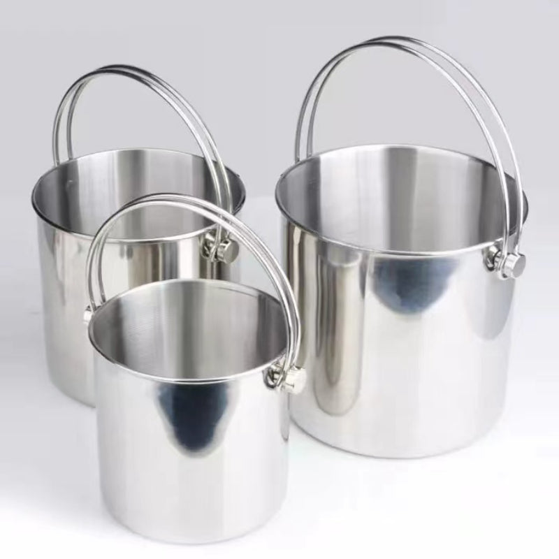 Bar and Wine Ice Bucket Portable Stainless Steel Ice Bucket Container Champagne Bucket with Handle for Home Bar