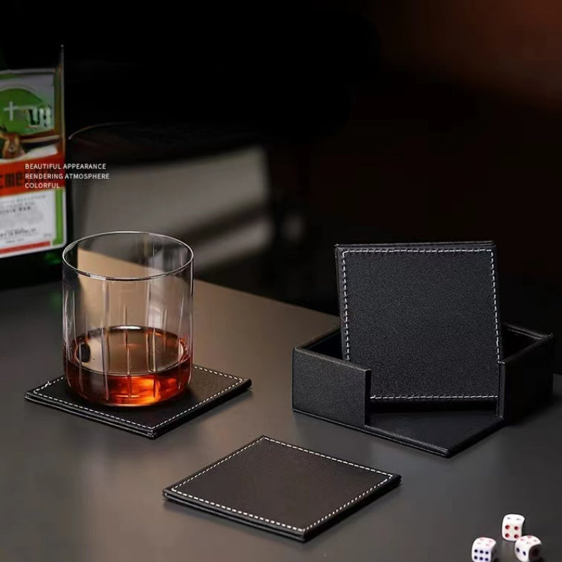 High Quality Coasters Coffee Tea Cup Leather Coasters for Drinks