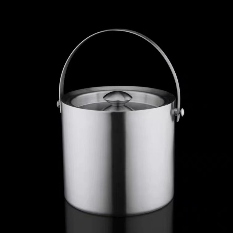 Chilling Beer Ice Bucket Champagne Wine Double-Wall Bucket Stainless Steel Insulated Ice Bucket for Home Bar