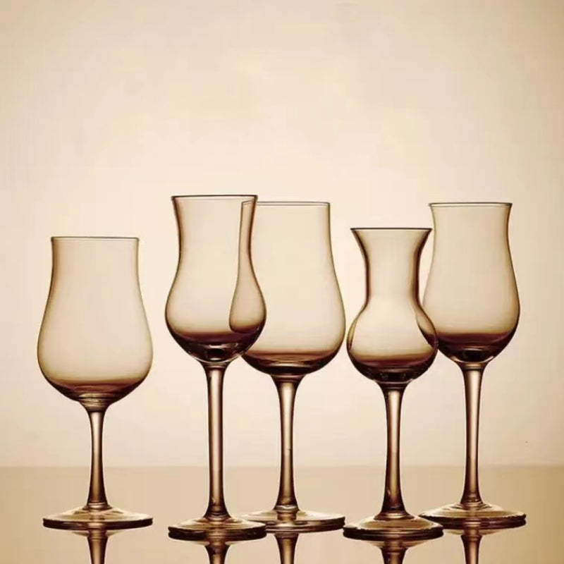 Lead-Free Clear Crystal Tasting Glass Whiskey Glass Tulip Wine Tasting Cup with Long Stem