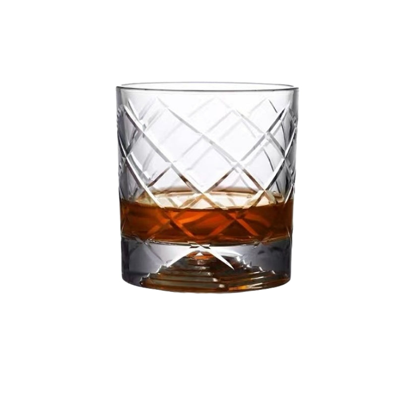 Vintage Thick Bottom Crystal Glass Whiskey Glass