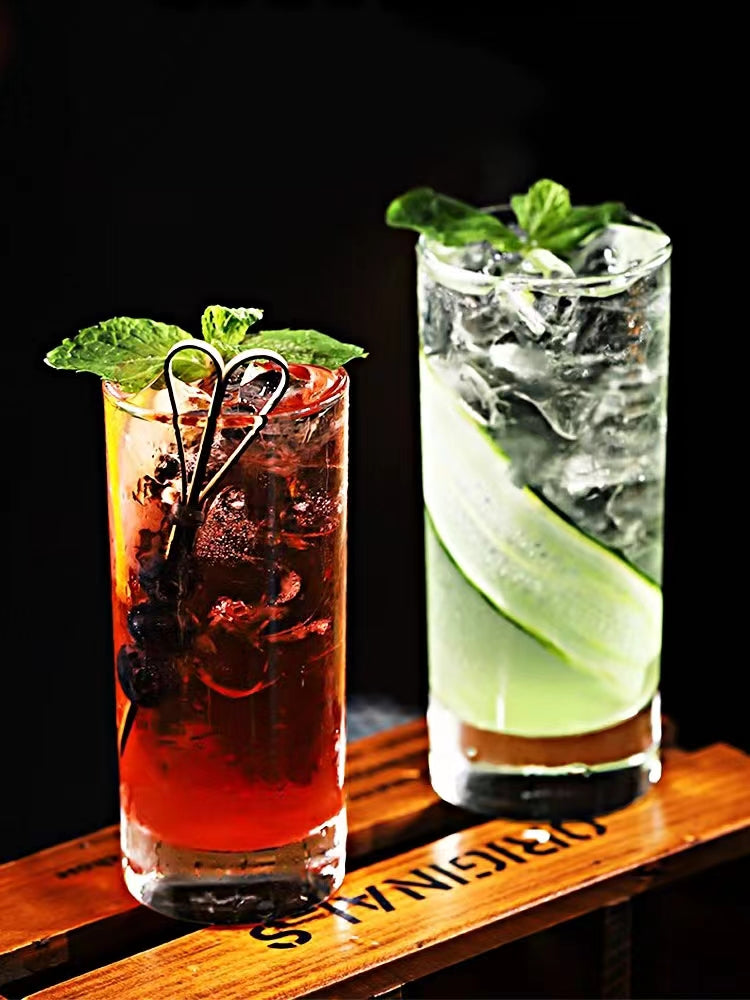 285ML-Straight Cup Glass Collin Cup Juice Cup Milk Tea Cup Cold Drink Cup Long Drink Cup Bar Cocktail Cup