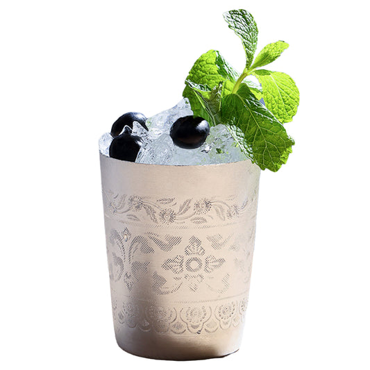 Etched 260ML Stainless Steel Mint Julep Cup for bar