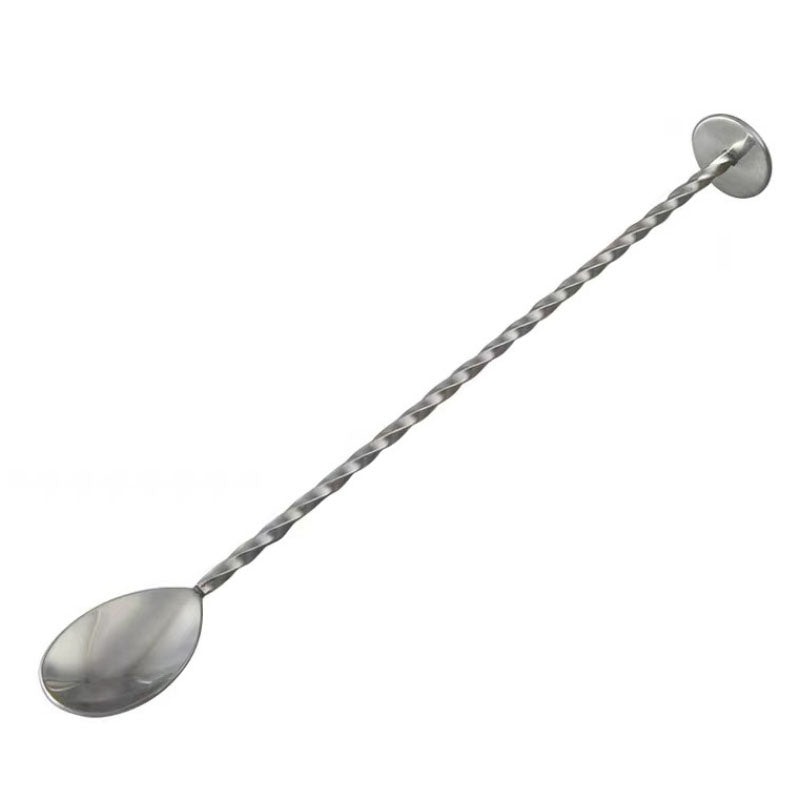 Stianless steel Bar spoon with disc for mixing, stirring, layering