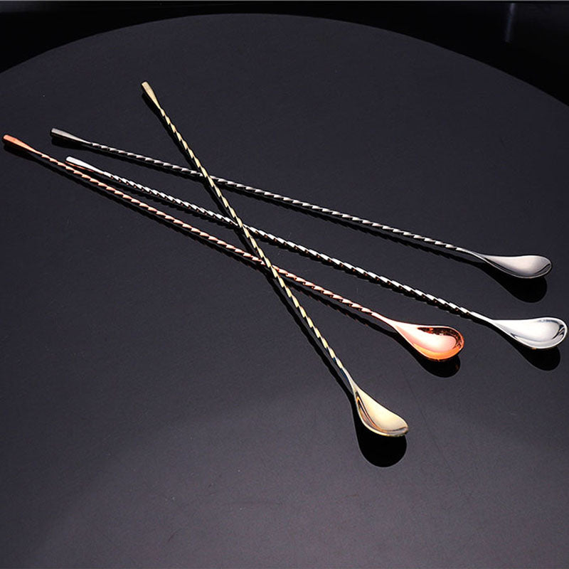50.0cm Long Water Drop Stainless Steel Cocktai Bar Spoon With Spiral Pattern