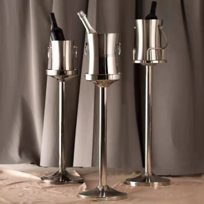 Custom Large Insulated Ice Bucket Stainless Steel Champagne Wine Beer Ice Bucket with Lid Tongs