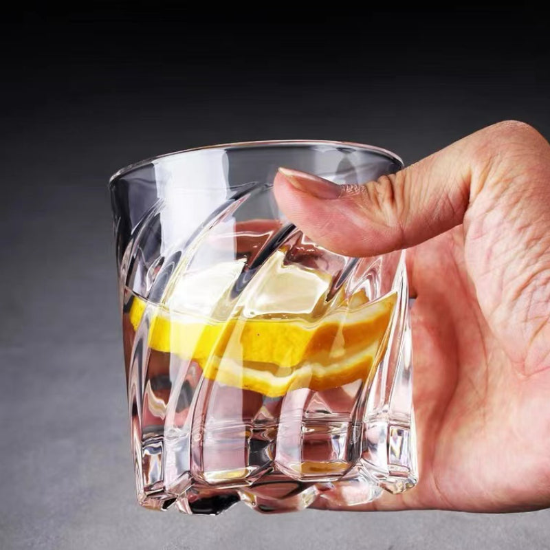 Unique Drinking Wine Glass Cup Whisky Glass Cup Striped Engraved Rock Glasses Whiskey Cup