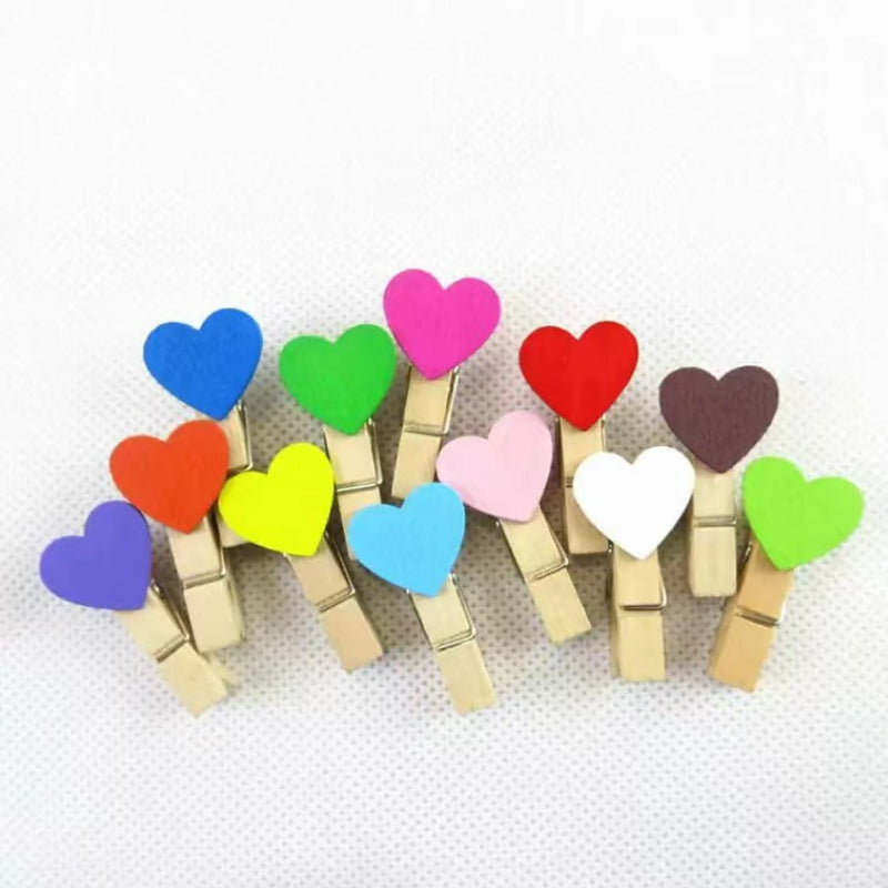 Color Love-Cocktail Garnish, Decorative Clip, Photo Clip, Wooden Clip