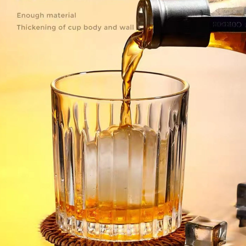 Crystal Striped Whisky Glass Tumbler Cup Personalized Bar Vodka Shot Glasses