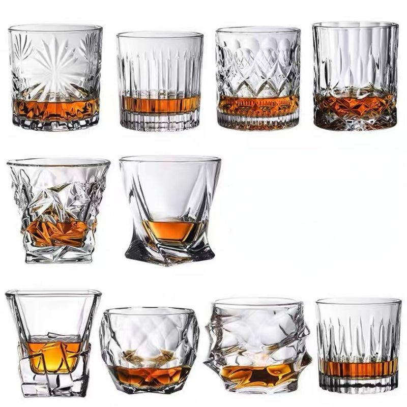 230ML Customized Luxury Lead Free Crystal Heavy Base Square Whiskey Glass