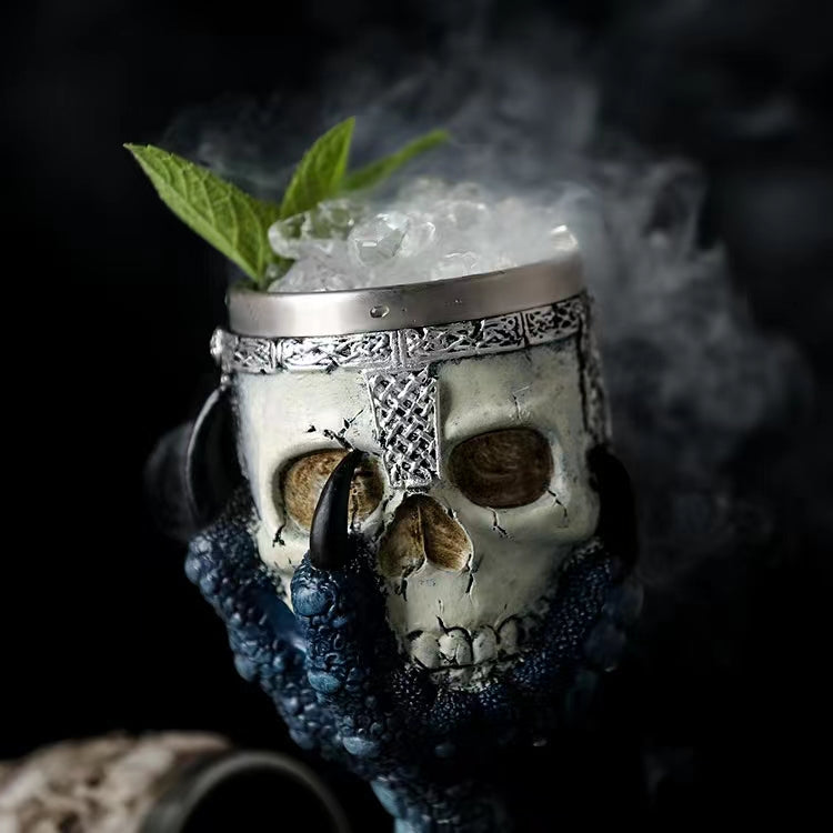 Resin Skull Glass Creative Cocktail Glass Stainless Steel Liner Water Glass Bar Wine Glass