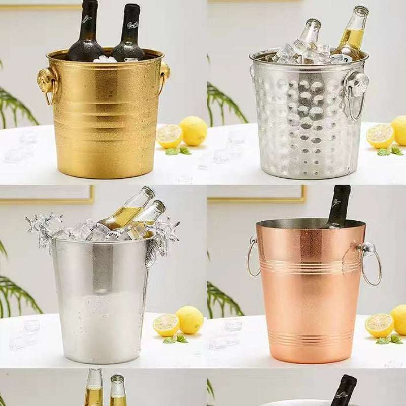 Stainless Steel Bar Bucket Metal Beer Bucket Wine Bucket for Bar