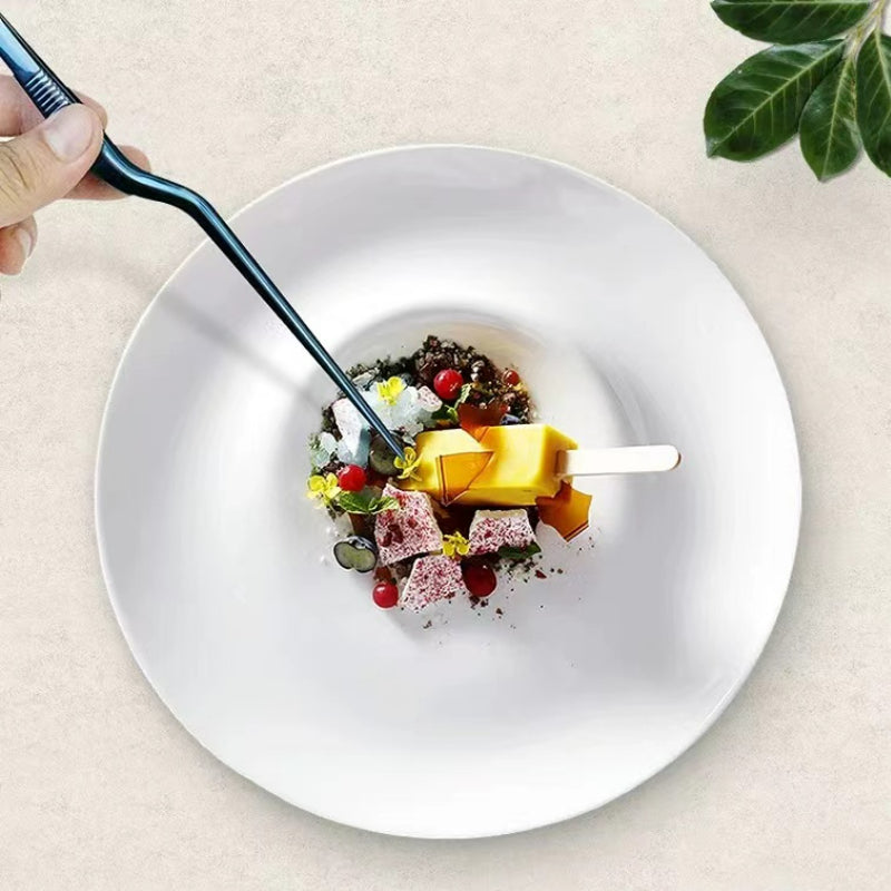 High Quality Details Tweezers Elbow Straight Head Food Tweezers Chef Tweezers