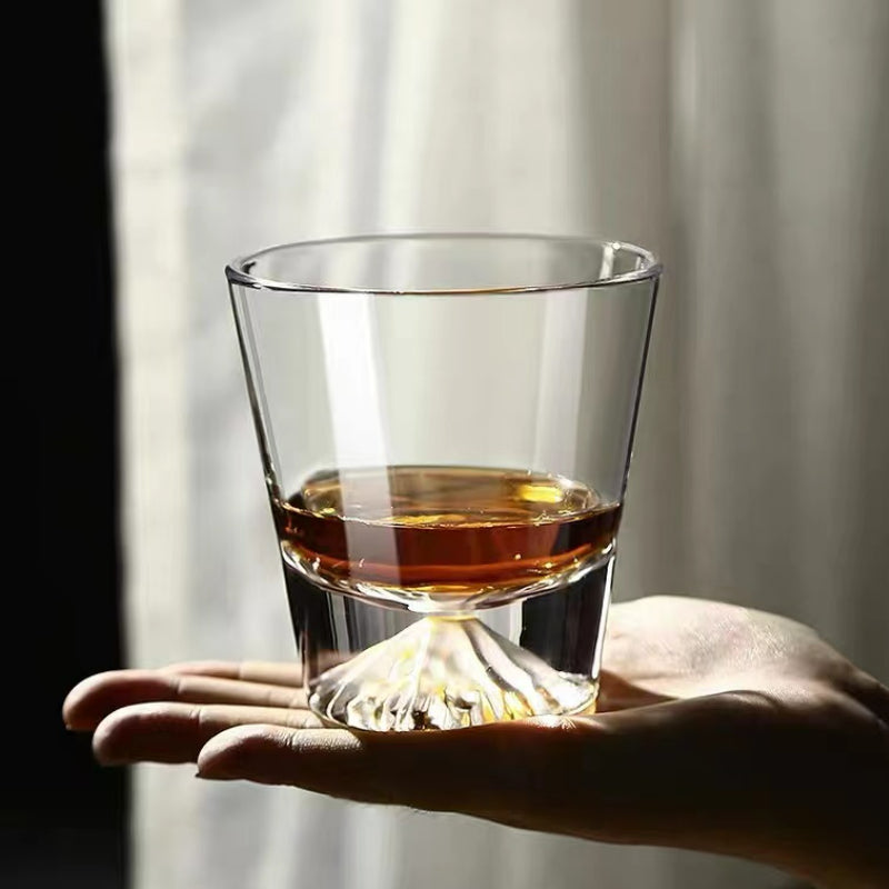 Snow Mountain Handmade Creative Fujiyama Crystal Whiskey Drinking Glass Tumbler Cup