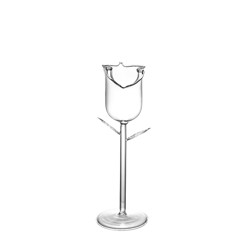 Unique Creative Rose Shaped Goblet Wine Glass,75 ML Cute Rose Flower Design Wine Glass