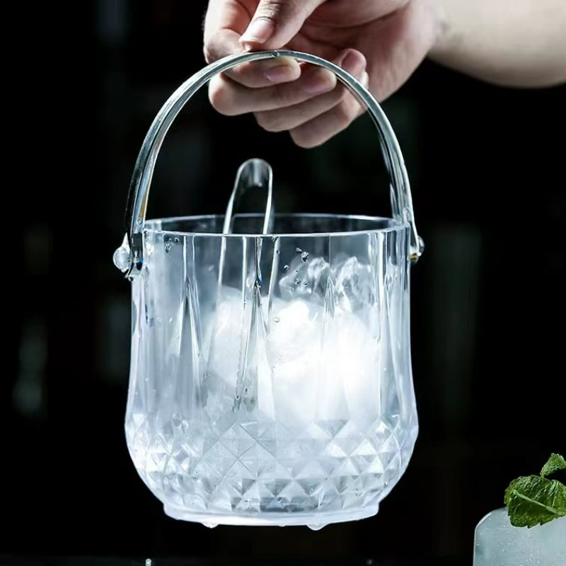 Wholesale Party Bar Transparent Plastic Ice Bucket Cold Wine Special Ice Bucket Portable Plastic Wine Ice Bucket