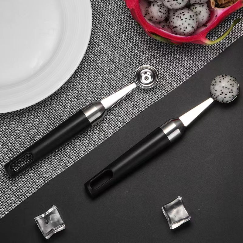 Stainless Steel Fruit Carving Ball Digger Cut Watermelon Ice Cream Dig Ball Spoon Fruit Divider