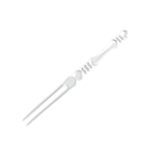 Disposable Fruit Fork Plastic Fruit Fork Transparent Independent Small Fork Bamboo Stick Commercial Household