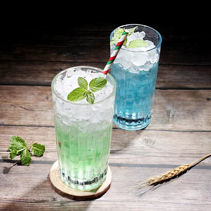 320ML-European Retro Embossed Cocktail Glass Long Island Ice Tea Cup Glass Long Drink Cup Collin Cup Carved Cup Juice Cup
