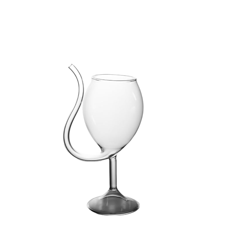 Creative Vampire Cocktail Wine Glasses,Goblet Martini Clear Glass with Built-in Straw for Cocktails Champagne Juice Whiskey