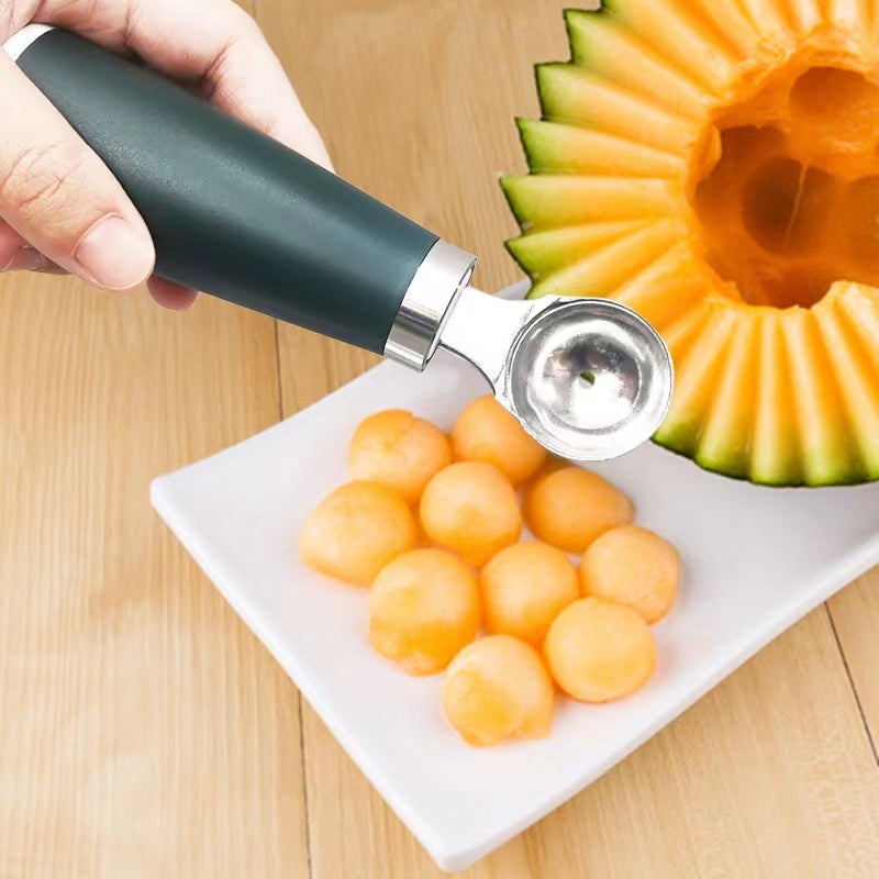 Stainless Steel Ball Digger Watermelon Spoon Cut Fruit Carving And Meat Artifact Dig Fruit Round Spoon