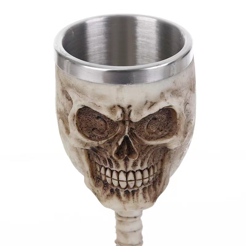 Resin Skull Cup Creative Cocktail Cup Stainless Steel Liner Water Cup Bar Wine Cup Halloween Decoration Cup