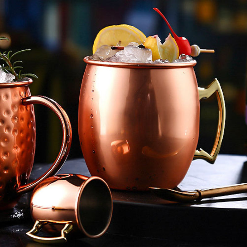 Hammered Copper Plated Moscow Mule Mug With Handle