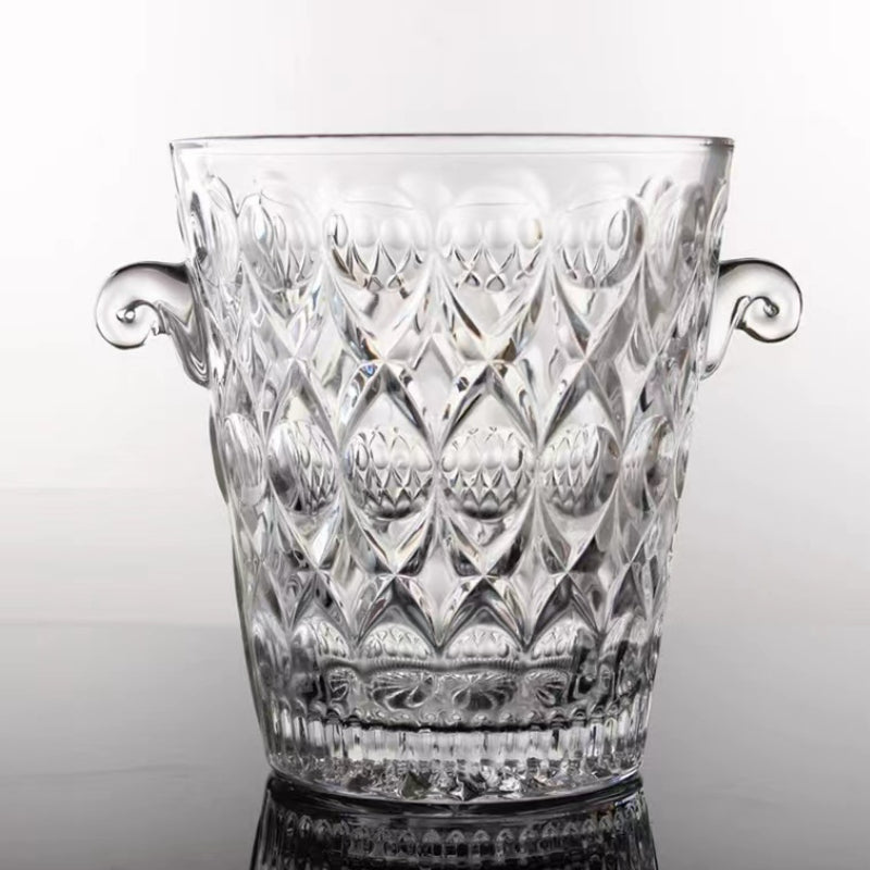 European-style Glass Ice Bucket Transparent Thickened Ice Bucket Drink Red Wine Champagne Transparent Ice bucket for Bar