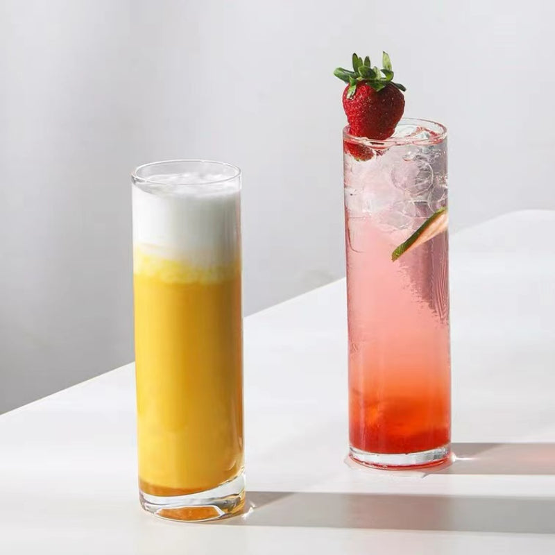 Round Carving Design Transparent Highball Glass