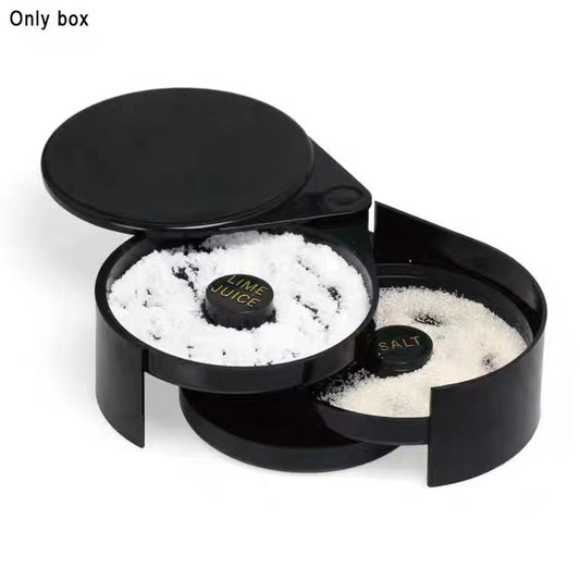 Sticky Salt Device Cocktail Salt Side Box Three-Layer Seasoning Box Wine Glass Dipping Box Wine Supplies