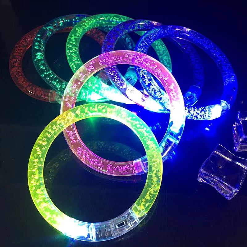 Bar Dance Concert Fluorescent Colorful Flash Led Luminous Acrylic Bubble Fluorescent Bracelet Bracelet