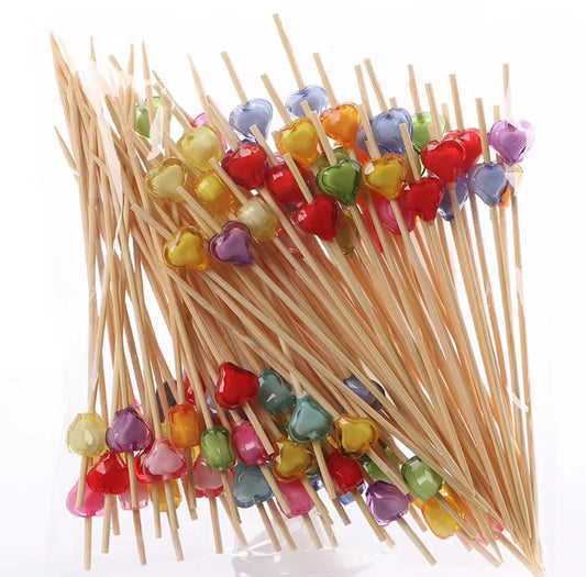 Flower Stick Cocktail Decoration Wine Stick Disposable Fruit Stick Ktv Fruit Stick Creative Bamboo Stick