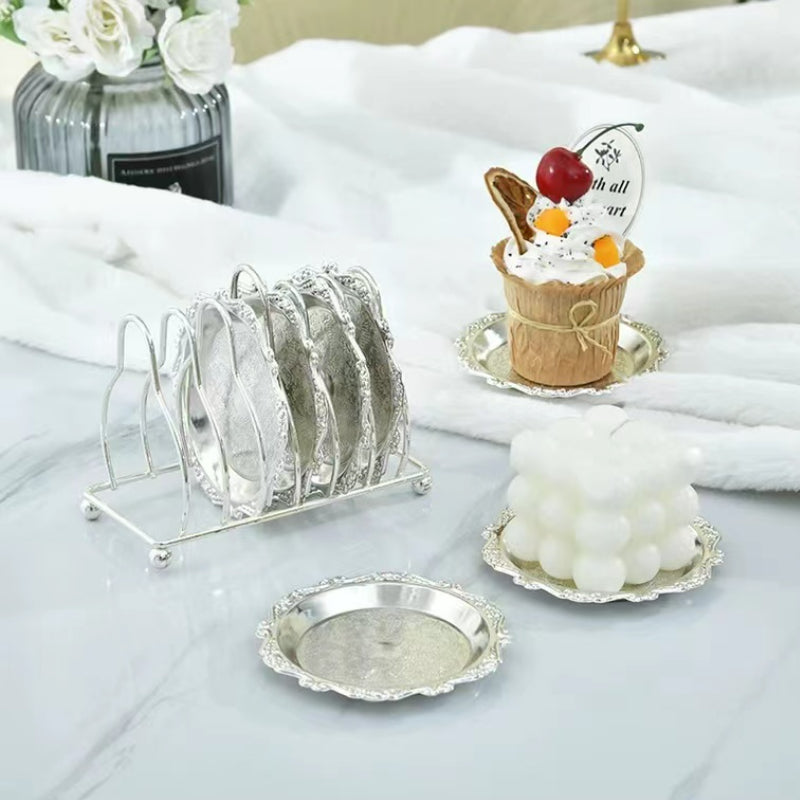 Wholesale Round Coaster Art Metal Coaster Home Retro Luxury Fruit Coaster