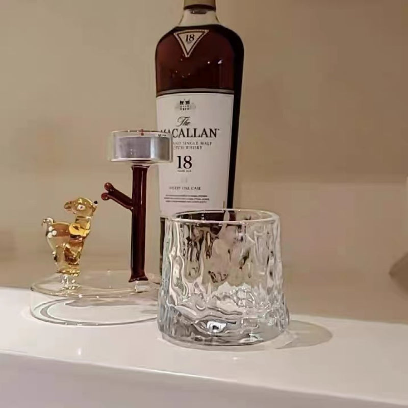 265ML-Creative Crystal Thickened Personality Classical Revolving Glass Nordic Whisky Glass Foreign Wine Glass
