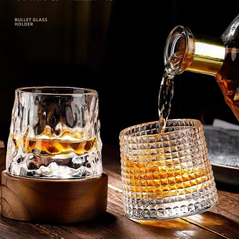 160ML-Thickened Rotating Crystal Glass Wine Glass Whisky Glass Creative Personality Wine Tumbler Cup