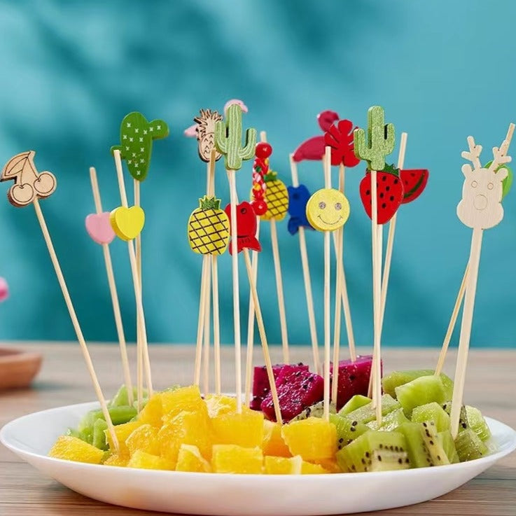 Flower Stick Cocktail Decoration Wine Stick Disposable Fruit Stick Ktv Fruit Stick Creative Bamboo Stick