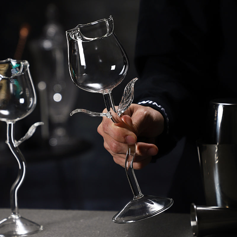 150 ML Cute Rose Flower Design Wine Glass,Unique Creative Rose Shaped Goblet Wine Glass