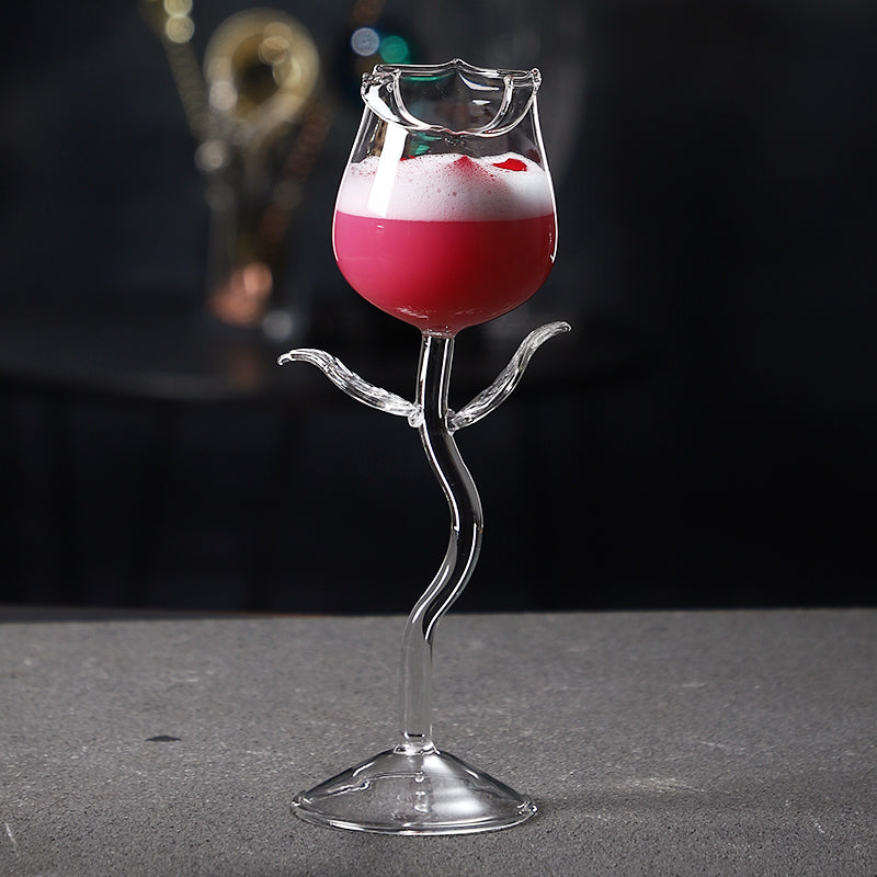 150 ML Cute Rose Flower Design Wine Glass,Unique Creative Rose Shaped Goblet Wine Glass