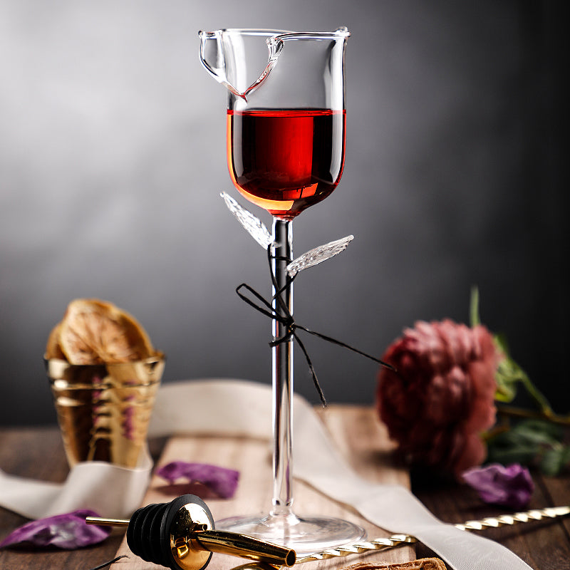 Unique Creative Rose Shaped Goblet Wine Glass,75 ML Cute Rose Flower Design Wine Glass