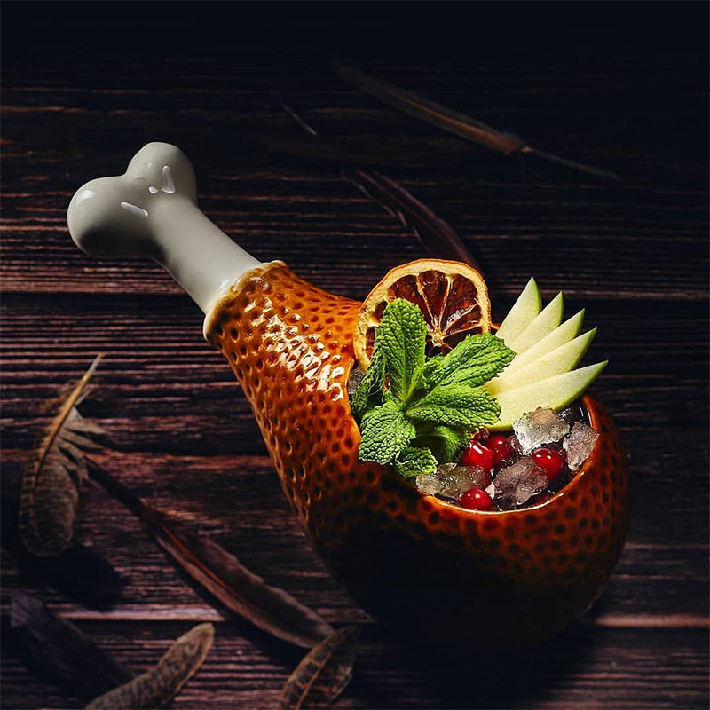 Creative Hawaiian TIKI Ceramic Cup Personality Bar Animal Cocktail Cup TIKI Cup Cute Chicken Leg Cup