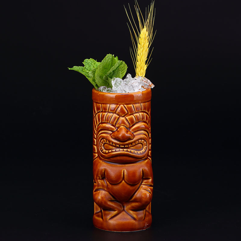 Bartender Hawaiian Style Straight MAIKAI Statue TIKI Ceramic TIKI Cup Personality Cocktail Cup