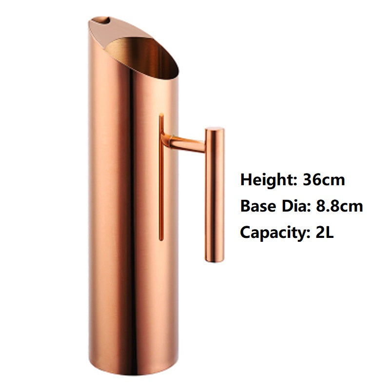 Rose gold stainless steel stand-up cold water jugs with Ice Guard Cold Drinking Pitcher