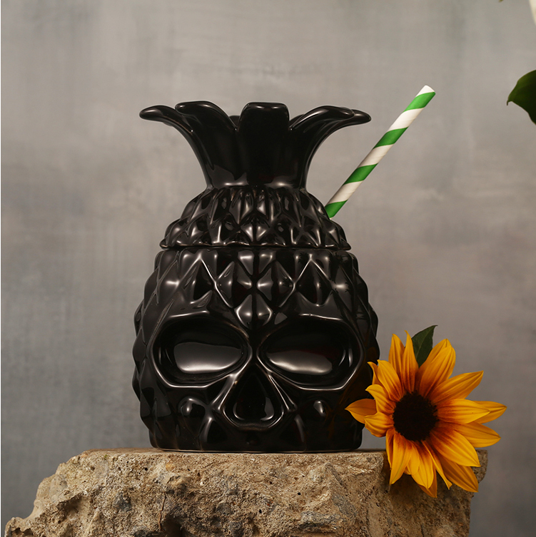Flower Face Painted Skull Personalized Cocktail Glass Molecular Bartender North American Special Ceramic TIKI Cup