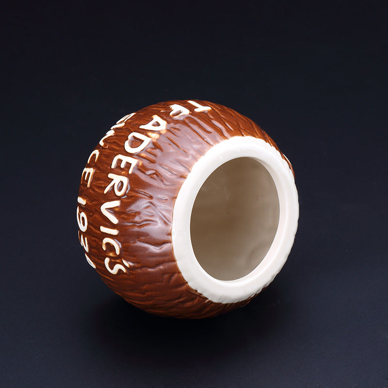 Hawaiian Coconut Tiki Cup Personalized Coconut Shaped Cocktail Cup Bar Counter Ceramic Cup Decoration